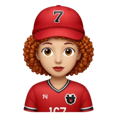 red curly black rabbit with jersey and hat sticker