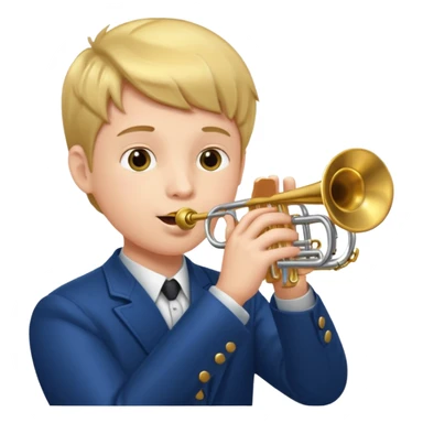 Boy playing trumpet sticker