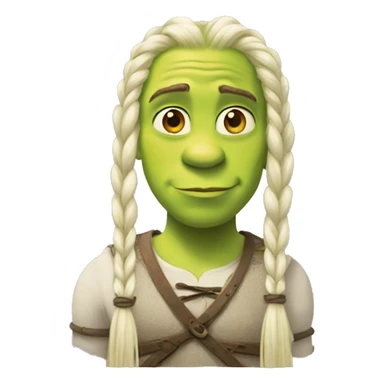 Shrek with white long braids sticker