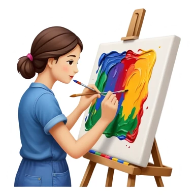 artist painting on canvas sticker