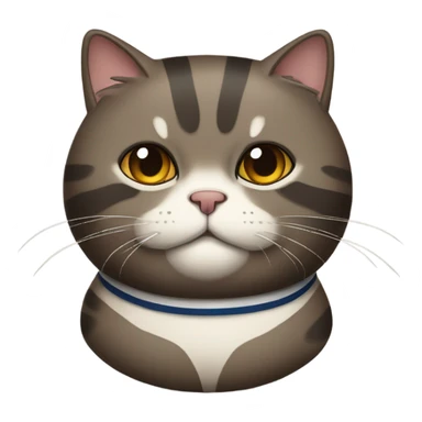 Scottish fat cat of dark reed color with stripes sticker