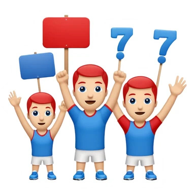 cheering sign sports in blue (#00A3E0) and red (#F9423A) sticker