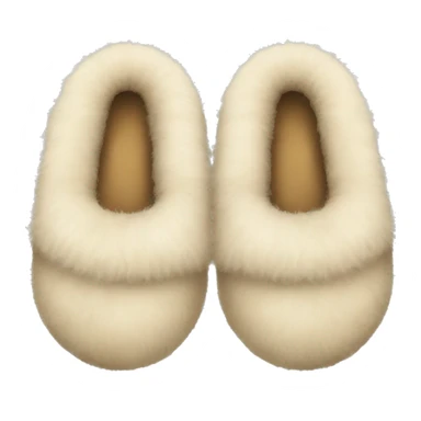 Fluffy beige slippers sticker