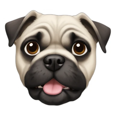 A pug cross bred with a schnauzer with fully white furr and brown eyes sticker
