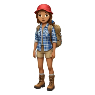 woman hiking in the woods in the sunshine brown hair sticker