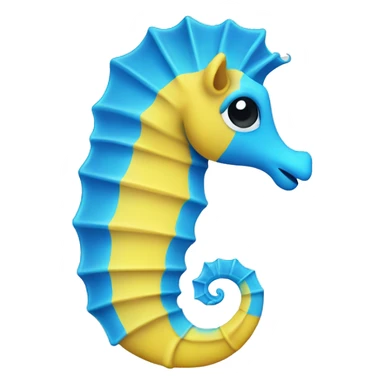 Yellow-blue seahorse sticker
