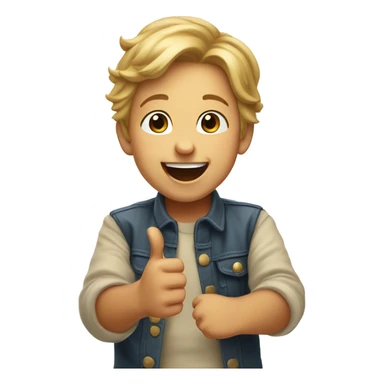 laughing and pointing child sticker