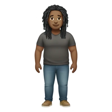 plus size light skin man with locs full body sticker
