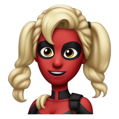 Lady Deadpool with blonde ponytail hair sticker