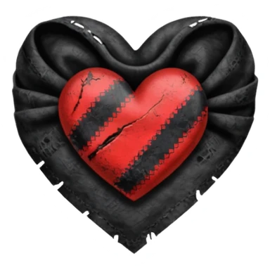 heart with a dark bandana and grunge texture sticker