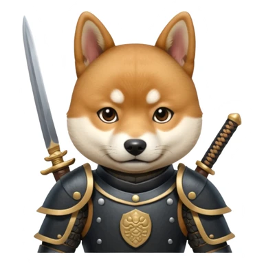 dog japan ancient samurai with small knife sticker