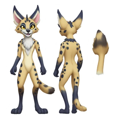 Anthro Sergal-Serval-Vernid full body sticker