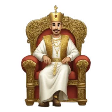 Mohammed 6 thé King of Morocco sitting on his trône sticker