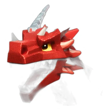 Minecraft Glitter red Dragon Head With Diamond Horn sticker