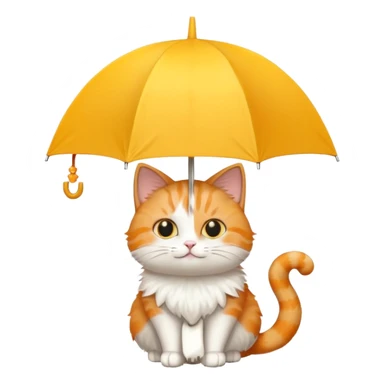 Cat with yellow umbrella sticker