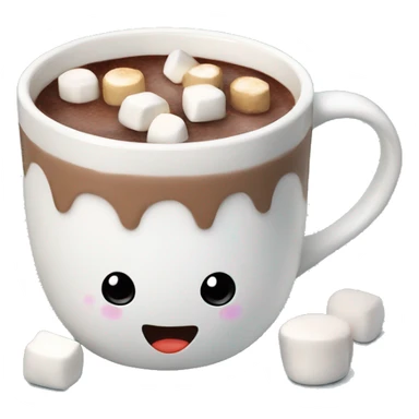 Hot chocolate with marshmallows in christmas mug sticker