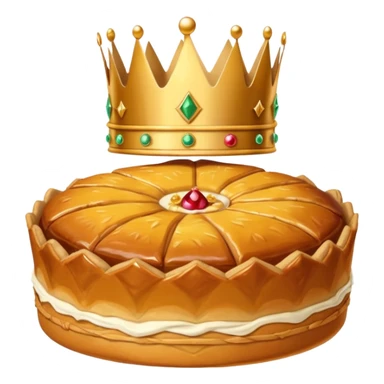 galette des rois avec couronne sur le dessus. Pour un emoji slack. sticker