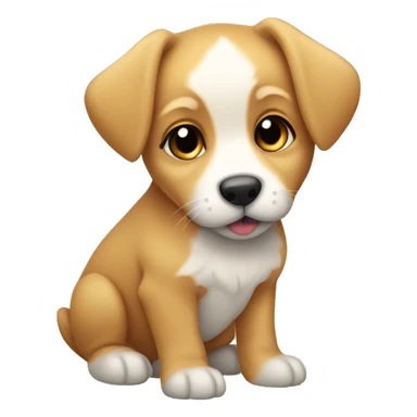 Puppy that has fox features but more blonde honey coloring sticker