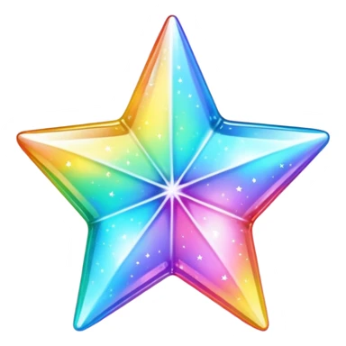 vibrant holographic rainbow y2k aesthetic hollow glass star sticker