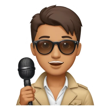 cool male singer with sunglasses and microphone sticker