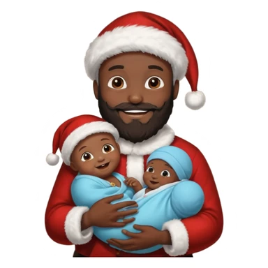 black Santa holding baby  sticker