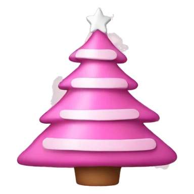 Pink Christmas tree with white decorations  sticker