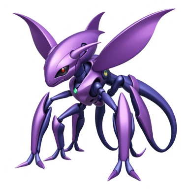 Shiny Futuristic Genesect-Miraidon-Lunala-Fakémon-hybrid-creature (full body)  sticker