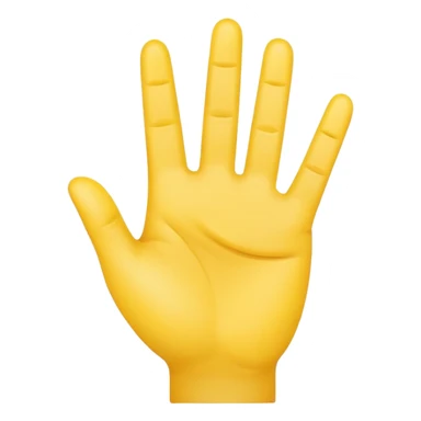 raised hand (stop gesture) but one finger up four finger down) yellow emoji style  sticker