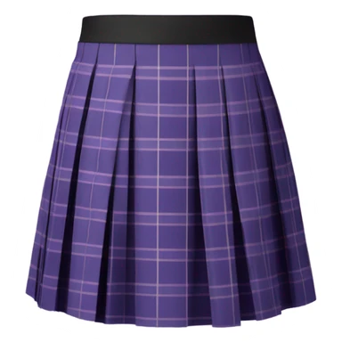 Purple tartan pleated mini skirt, isolated sticker