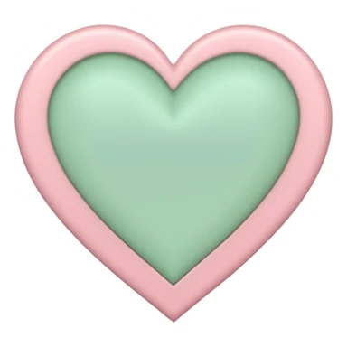 A half pastel green half pastel pink heart sticker