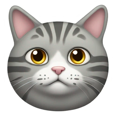 Fat gray striped cat sticker