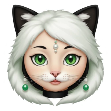 frame The Girl and the Pearls Painting, cat face sticker