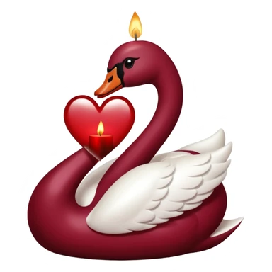 Maroon heart, swan , candle seperately  sticker