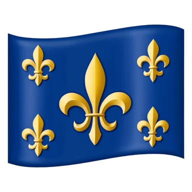 Louisiana Creole flag with a deep blue background, a single gold five-pointed star in the upper left, and three gold fleur-de-lis below it. Flat vector design, clean lines, high contrast, no text, clear at small size. sticker