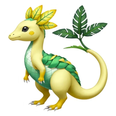 Tropical Exotic Tropius-Leavanny-Gallade-Ampharos-Inteleon-Nidoqueen-Fakémon-Pokémon-hybrid-fusion-creature, full body sticker
