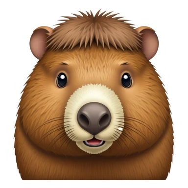 A capybara-coconut hybrid with the animal's head and a round, brown, textured coconut as its body sticker