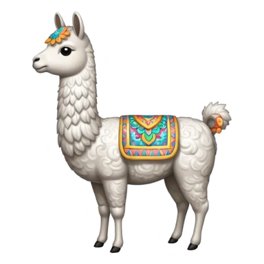 cloud patterned lama sticker