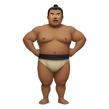 Brown sumo wrestler sticker