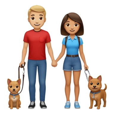 Girlfriend with boyfriend on leash  sticker
