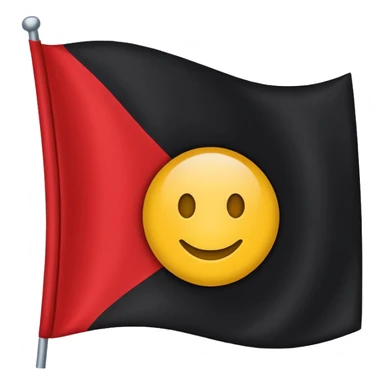 a black and red rectangle flag with a yellow circle in the middle  sticker