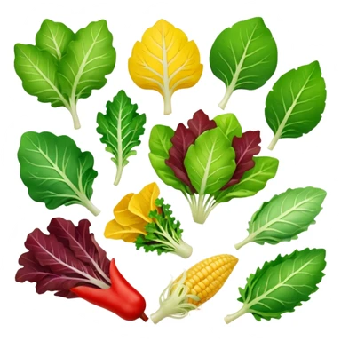 different salad leaves different colors  sticker