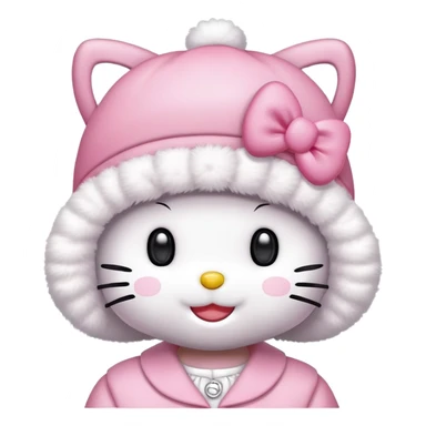 hello kitty wearing a pink bonnet sticker