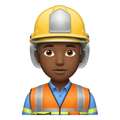 black man wearing safety helmets sticker