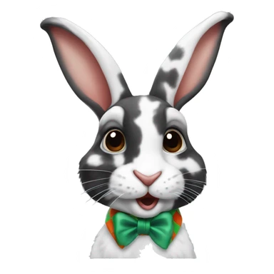Harlequin rabbit sticker