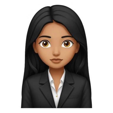 A beautiful indian girl Salon owner with blazer in black long hair  sticker