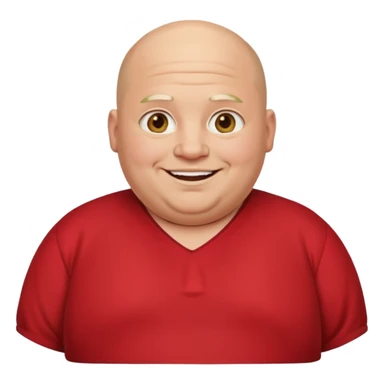 fat man bald wearing red tunic sticker
