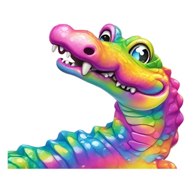 Lisa Frank, rainbow alligator ￼ sticker