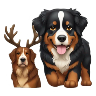 bernese mountain dog with a big elk sticker