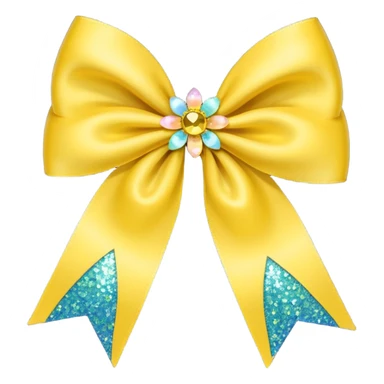 yellow flower bow with glitter sticker