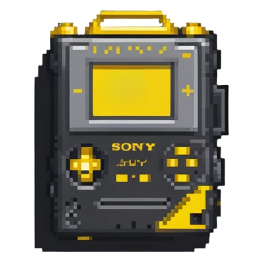 Yellow Sony Walkman cassette player from the 1980s sticker